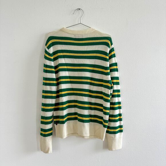 Rowing Blazer - Men's Cashmere Stripe Sweater Green Yellow - Picture 2 of 4